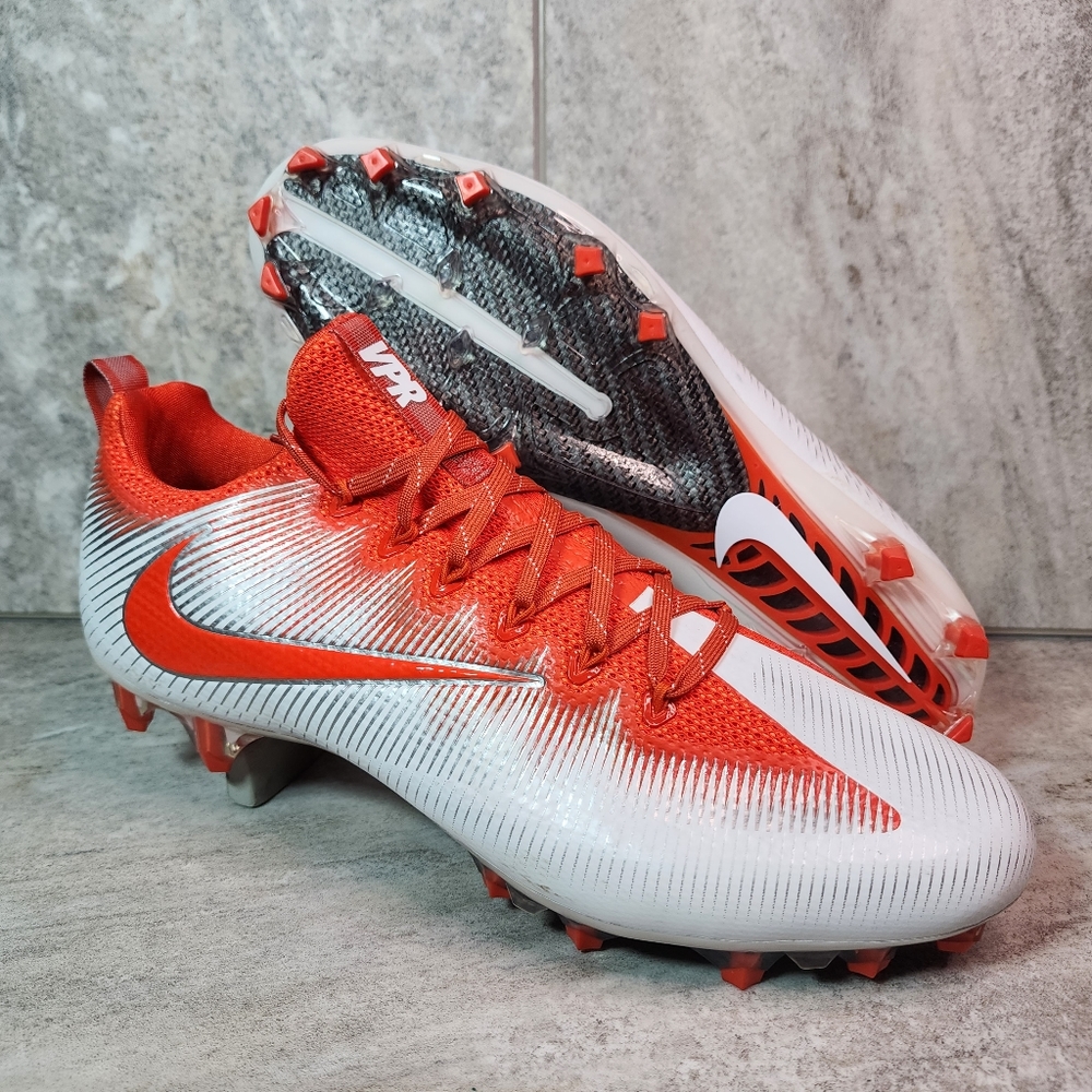 Nike Vapor Untouchable Pro Low TD Mens Football Cleats Size 14.5 White/Orange